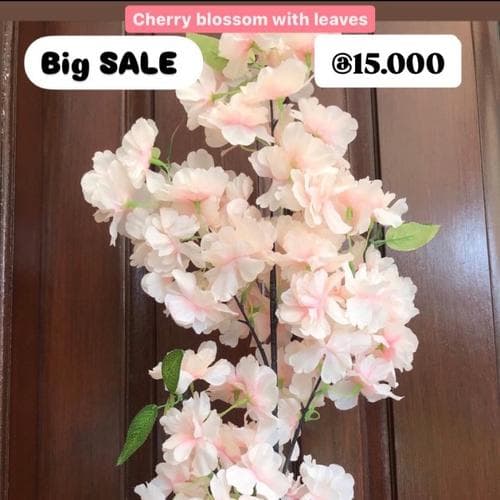 Bunga Cherry Blossom Artificial / bunga plastik warna salem