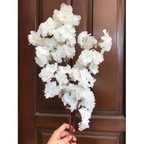 Cherry blossom artificial tanpa daun versi ekonomis bunga plastik - Putih